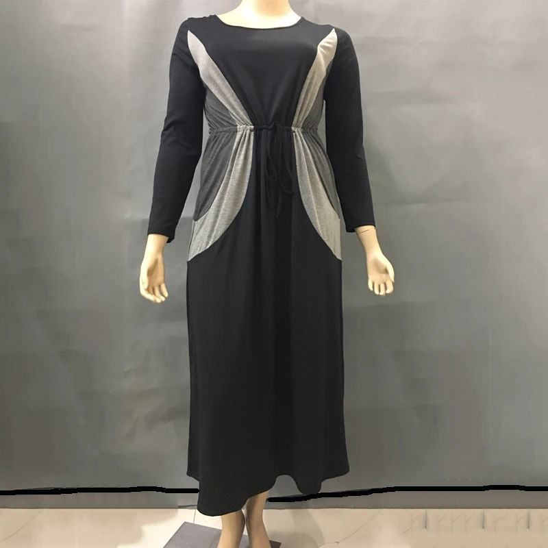 2018 осеннее Макси платье свободное 5xl 6xl длинное женская одежда больших размеров