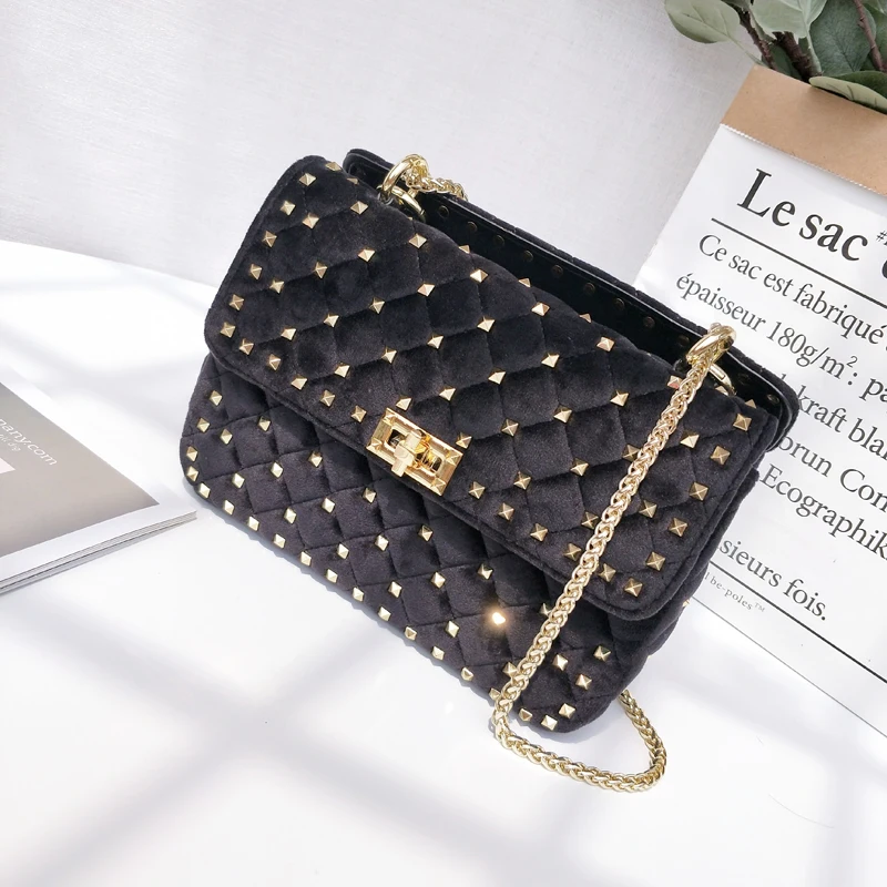

2018 Luxury Handbags Women Bags Designer New Rivet Clutch Tote Bags Famous Brands Chains Shoulder Bags Louis Bag Bolsa Feminina