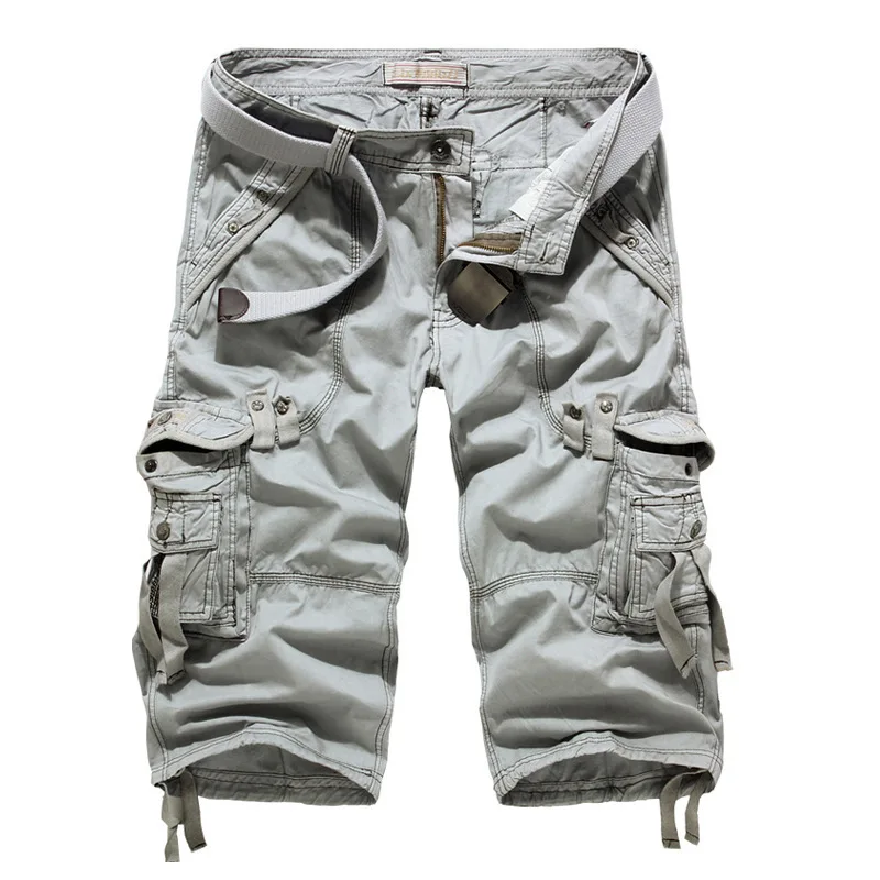 Günstig 2019 sommer Cargo Shorts Männer Lässige Workout Militär Armee herren Shorts Multi tasche Kalb länge Kurze Hosen männer