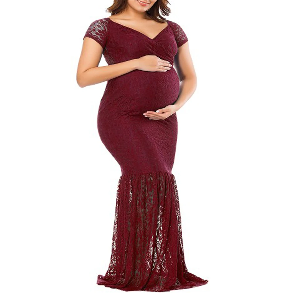 2018 Mermaid Maternity Dresses Photography Props Sexy Lace Maxi Maternity Gown For Photo Shoots Women Pregnancy Dress Clothes (33)
