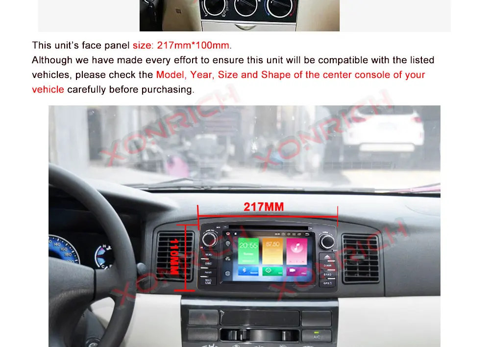 Excellent 2 Din Android 8.0 Car DVD Player For Toyota Corolla E120 BYD F3 2000 2005GPS Radio Multimedia Stereo Navigation Wifi OBD2 3