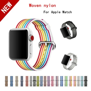 

sport Woven Nylon strap band for apple watch band 42 mm 38 mm bracelet & fabric nylon wrist watchband watch Accessories belt