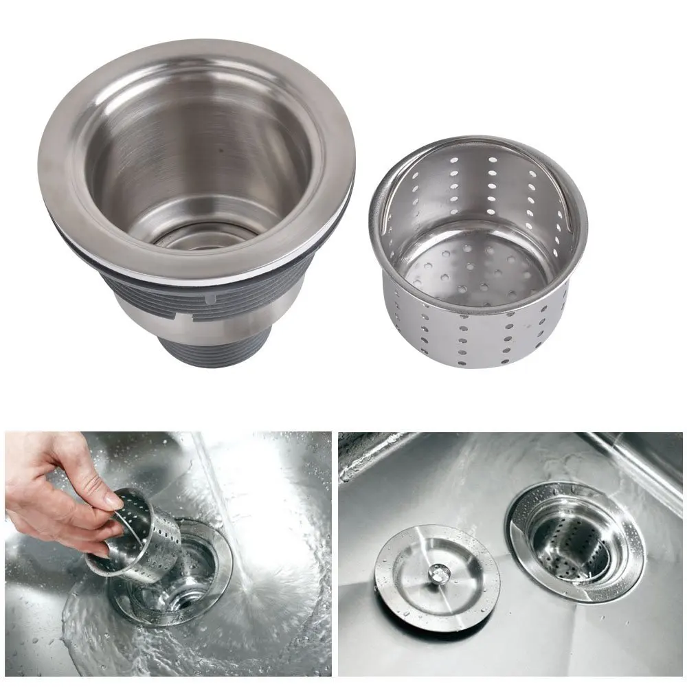 Kitchen Sink Drain, Stopper (31/2inch) With Basket Strainer And Cover