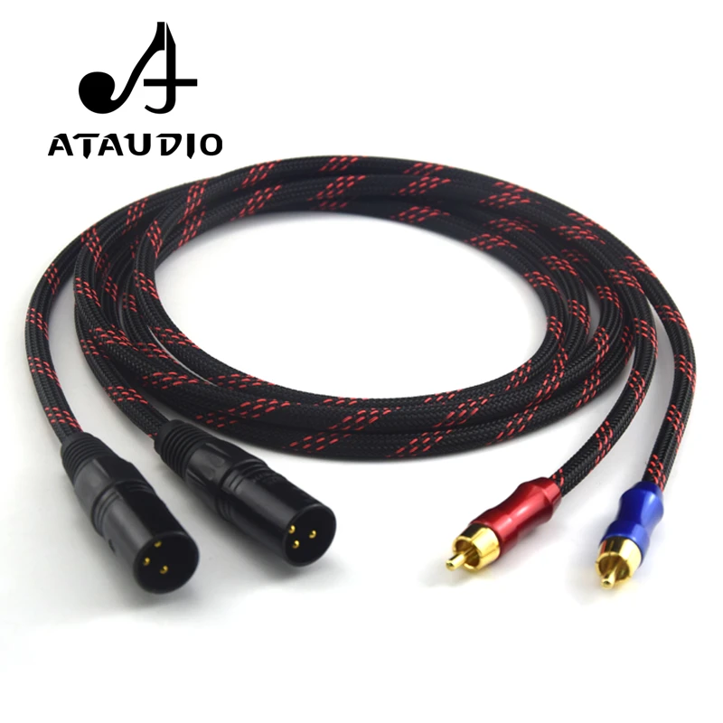 Ataudio Hifiオーディオケーブル2 Xlrオス2 Rcaオス品質ケーブル2xlrへ2rca デュアルxlrオスデュアルrca 4n Ofcワイヤー Aliexpress
