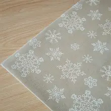 100×150 cm Weihnachten Weiße Schneeflocke Leinen Stoff Zum Nähen DIY Tischtuch Vorhang Kissenbezug Handmade Hometextile Stoff