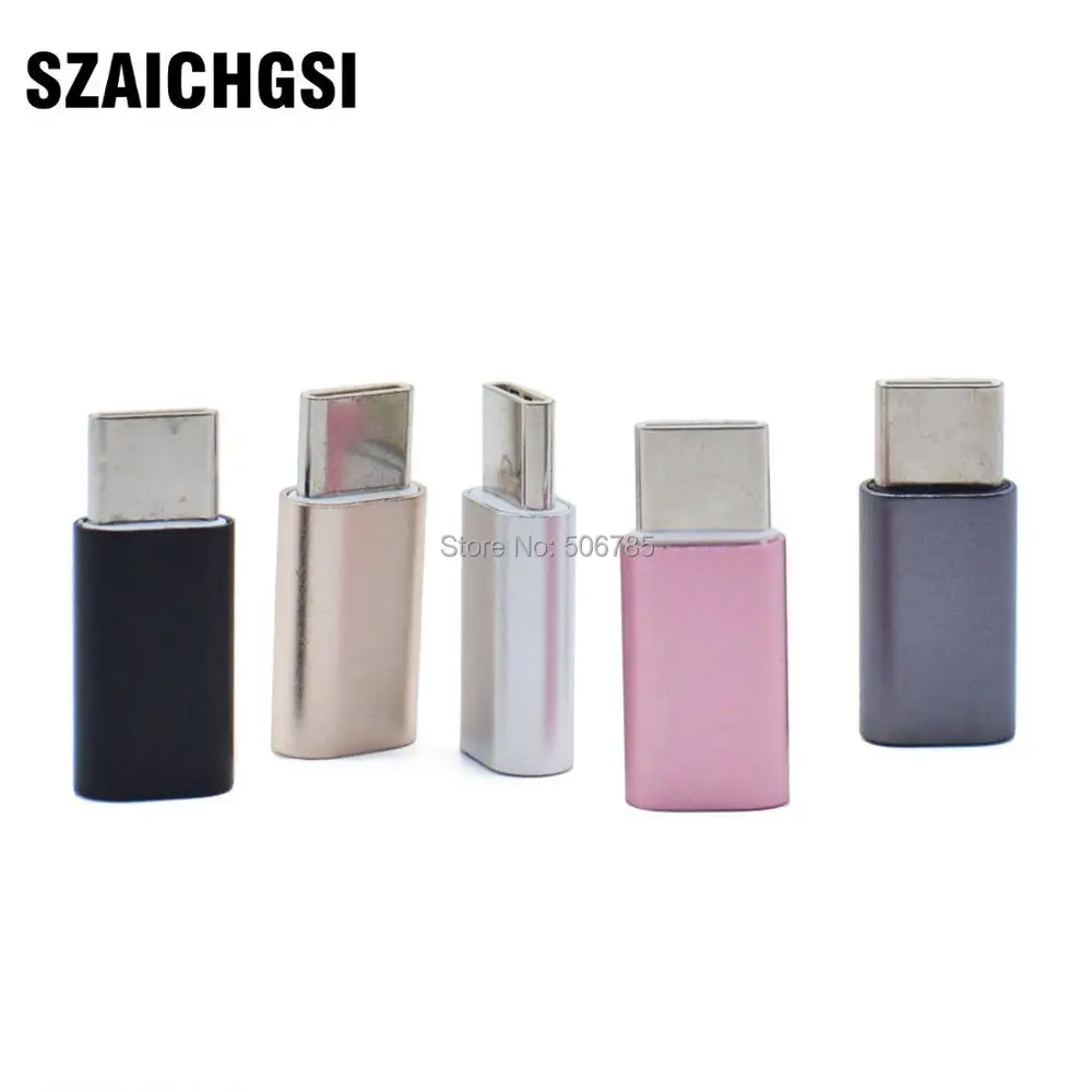

SZAICHGSI USB 3.1 Type C Male to Micro USB Female Micro usb Data Charger metal Adapter Cable for Macbook wholesale 100pcs/lot