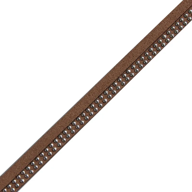 1 метр/шт. Замша заклепки точка 5 мм плоский кожаный шнур браслет ювелирных изделий для изготовления ювелирных изделий Ювелирный материал - Цвет: Light Brown