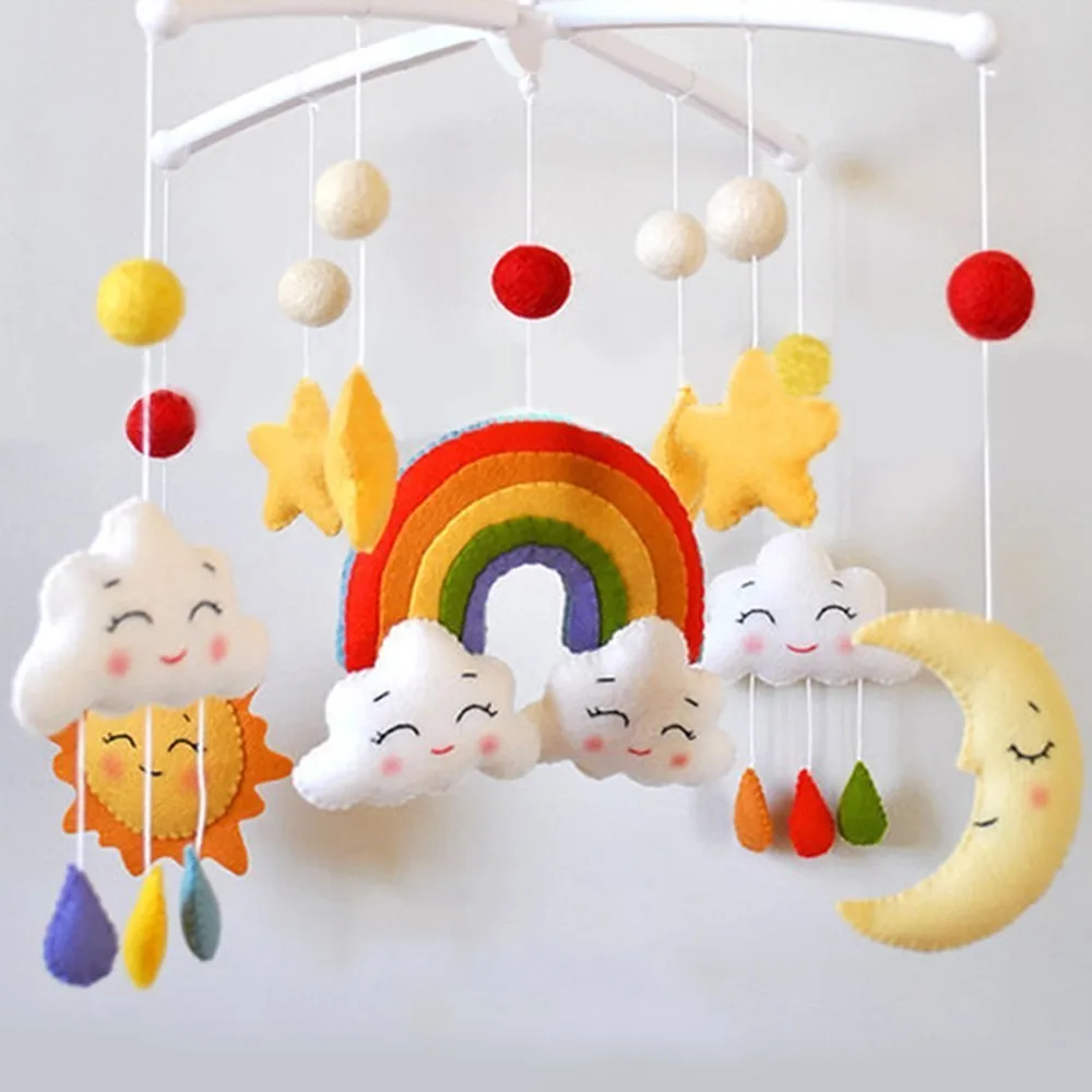 

DIY Woman Handmade Baby Rattles Bracket Set Crib Bed Bell Material Package Baby Toy Rotary Holder With Clockwork Music Box