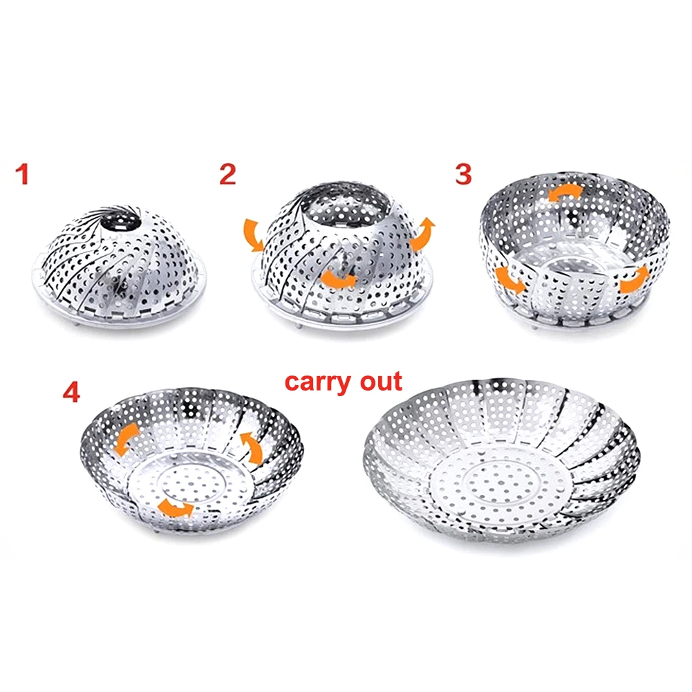 Складное блюдо пища на пару корзина сетка растительная пища Пароварка отпариватель расширяемый кухонный инструмент