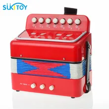 Sukitoy музыкальный инструмент Аккордеоны 7 Ключи Кнопка Пианино Игрушечные лошадки