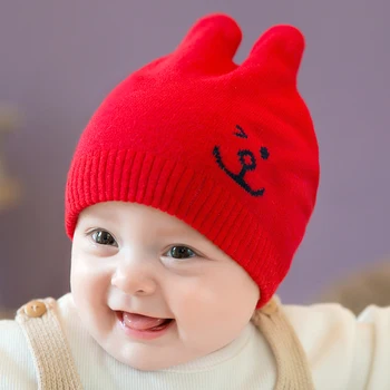 

Autumn Winter Newborn Baby Knit Hat Warm Bear Round Machine Cap Cartoon Bear Kids Boys Girls Winter Beanie Hat 3-6 M