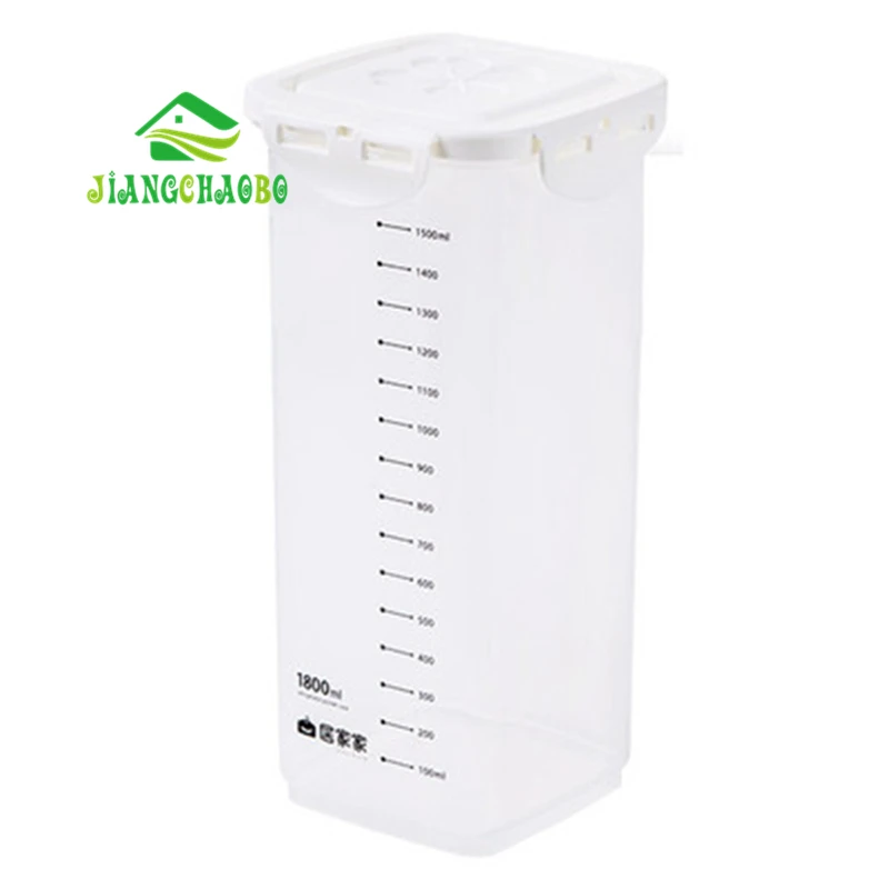 1800ml JiangChaoBo масштабированные зерно Герметичные банки кухонная емкость для хранения пищи пластиковые сухофрукты банки для хранения закусок резервуар для хранения - Цвет: 1800ml