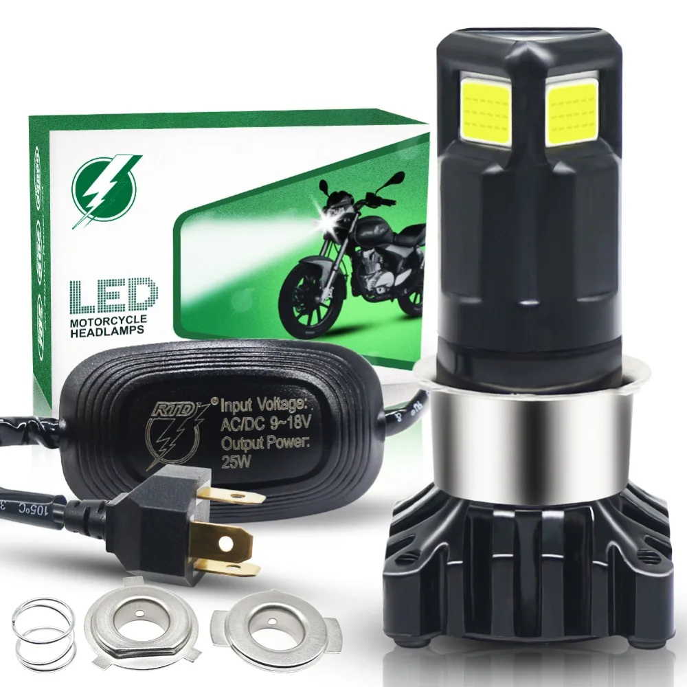 Motorcycle Headlight H4 LED Motorcycle Light Bulb 25W COB Chip LED Accessories for Motorcycle Front Headlamp
