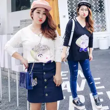 Новинка года Дизайн модные Винтаж сезон: весна–лето футболка Для женщин Топы корректирующие футболки мультфильм Обувь для девочек Футболка с принтом женская одежда