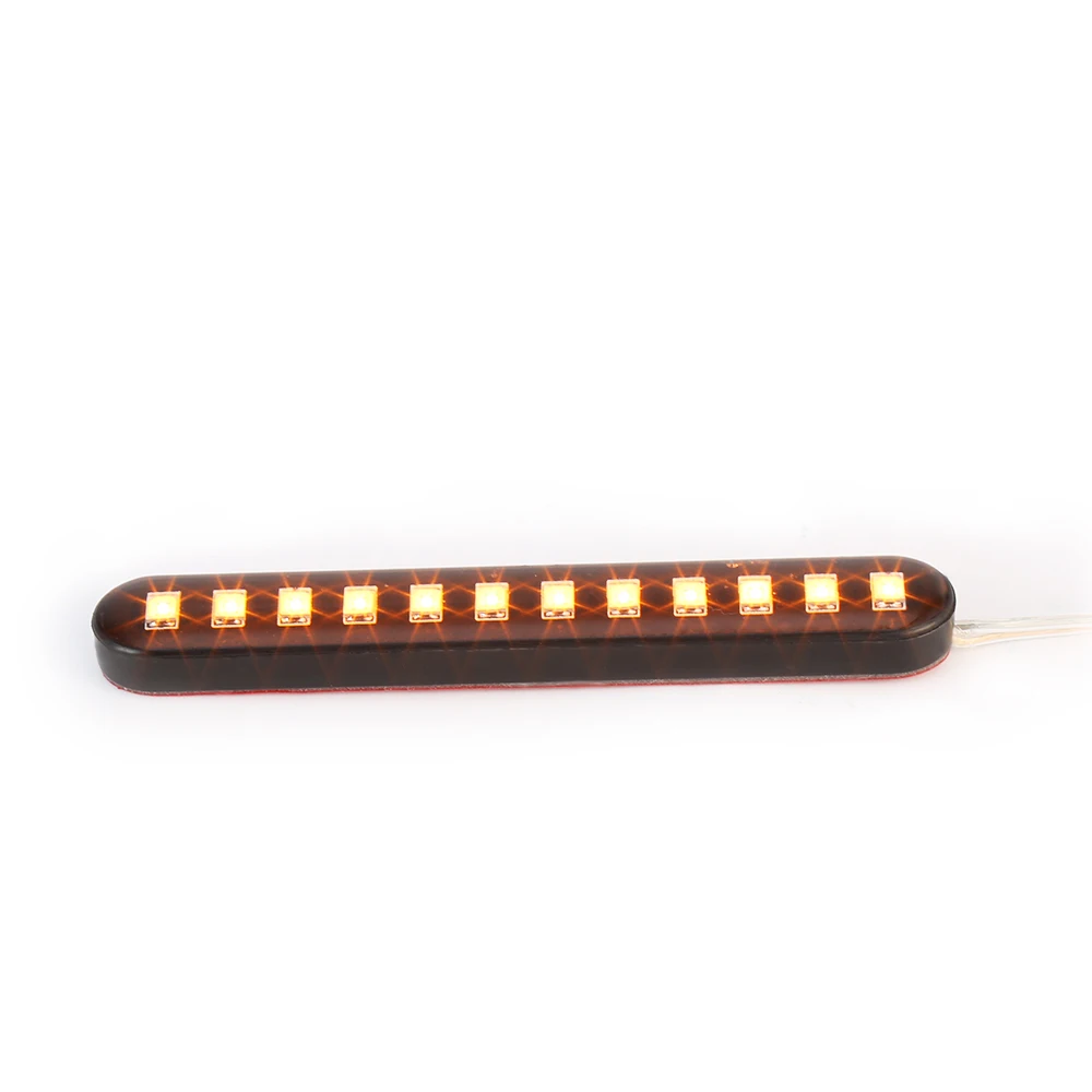 Universal 2Pcs Sequential Water Flowing 12 LED Mini Strips Motorcycle Car Strips Led Turn Signal flasher Lights Amber marke lamp