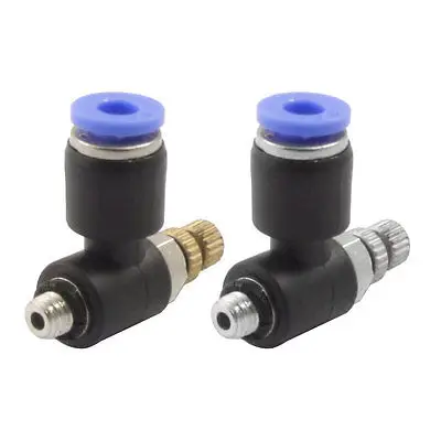 

2 Pcs 5mm Threaded 4mm One Touch Tube Speed Control Valve Connector