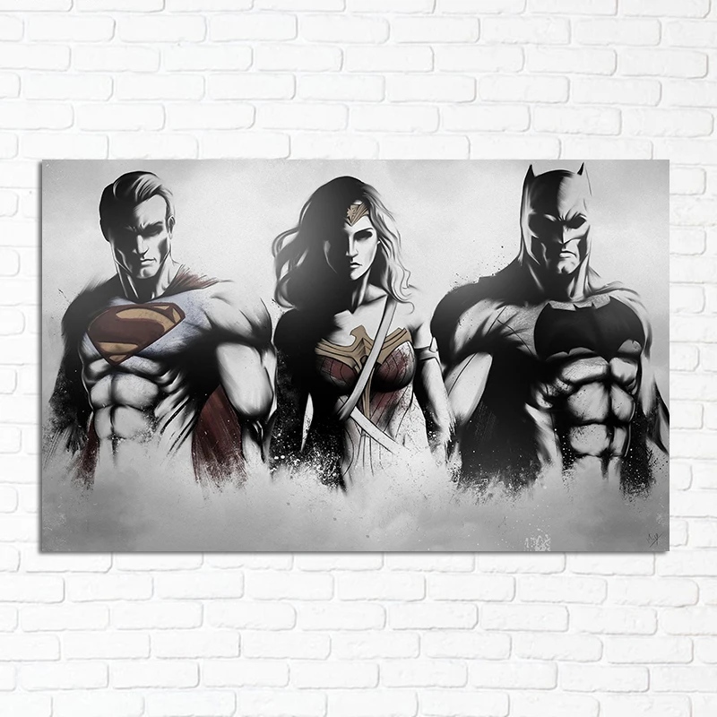 Superman Batman Wonderwoman Giant Wall Art poster Print