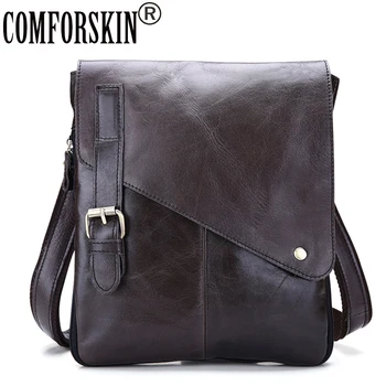 

COMFORSKIN Mochila Masculina Guaranteed 100% Genuine Leather Retro Men Messenger Bags Hot Brand Designer Male Cross-body Bags