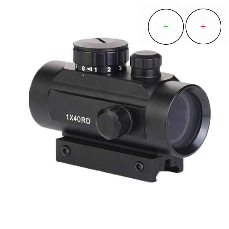 

1x40 RifleScope Red Green Dot Sight Optical Scope Tactical Airsoft Rifle Outdoor For Hunting 11/20mm Rail Mount