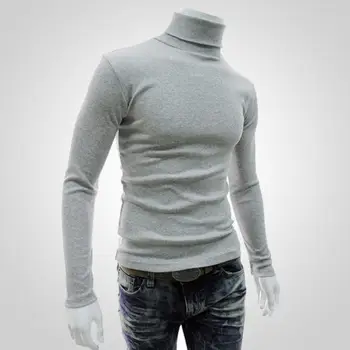 

Winter Men Slim Warm Cotton High Neck Pullover Jumper Sweater Top Turtleneck
