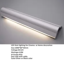 4 шт./лот лестница алюминиевый профиль для светодиодная подсветка лестницы молочный ПК