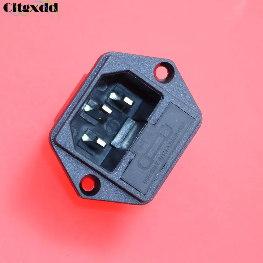 cltgxdd 3Pin Male Power Socket with Fuse Copper Inlet Connector Plug