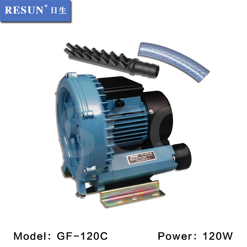 

120W 300L/min RESUN GF-120C GF120C Aquarium seafood pond culture high-pressure vortex blower high-power air pump centrifugal fan