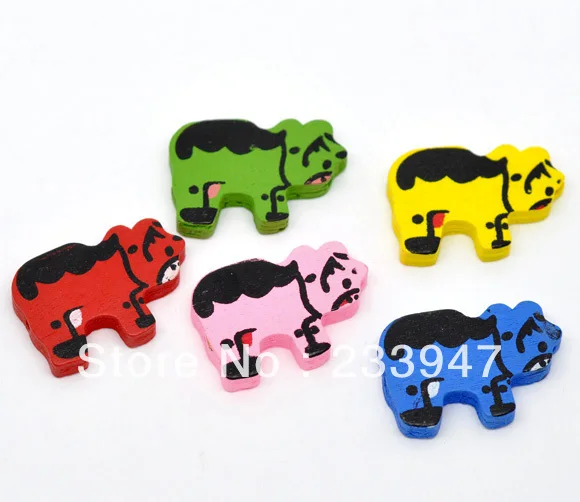 Free Shipping Random 50pcs Mixed Multicolor Cute Cow Wood Beads 32x22mm Wholesales | Украшения и аксессуары