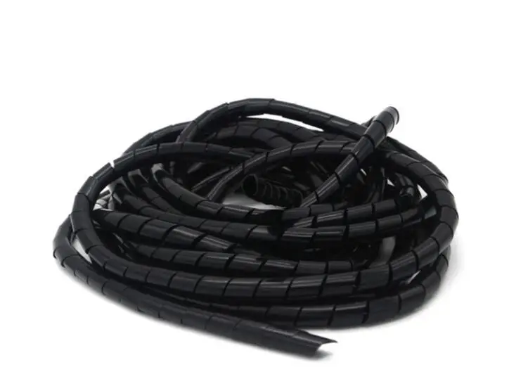 SWB-8B BLACK Spiral Wrapping Band 8mm width Wire Cable Organizer 5 Meter/Lot#gtc