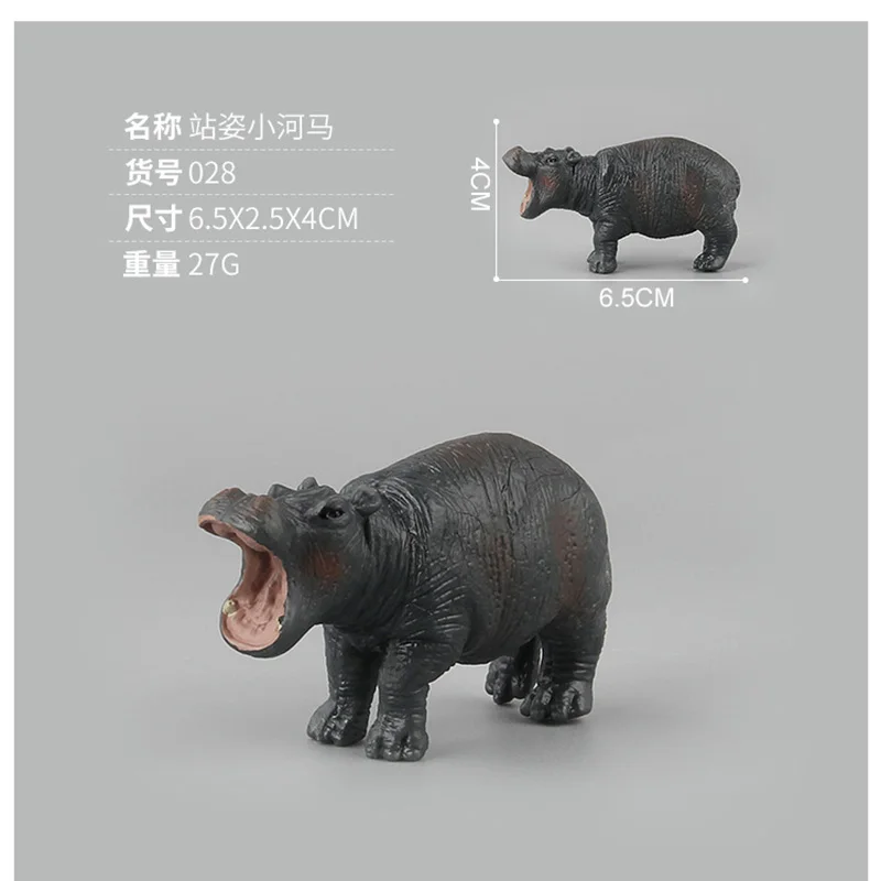 5 видов моделирование Бегемот коллекционные игрушки Фигурки прочные из ПВХ фигурки животных детские игрушки в форме диких животных