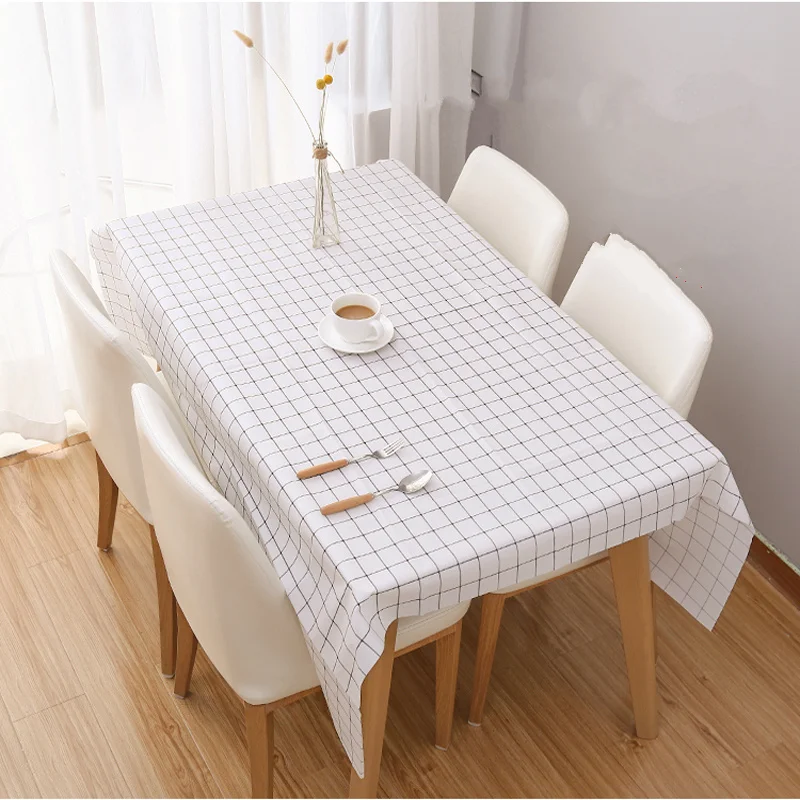 

Rectangular Plaid PVC Desk Tablecloth Waterproof Table Wipe Cover for Wedding Birthday home Party Hotel Banquet Decoration