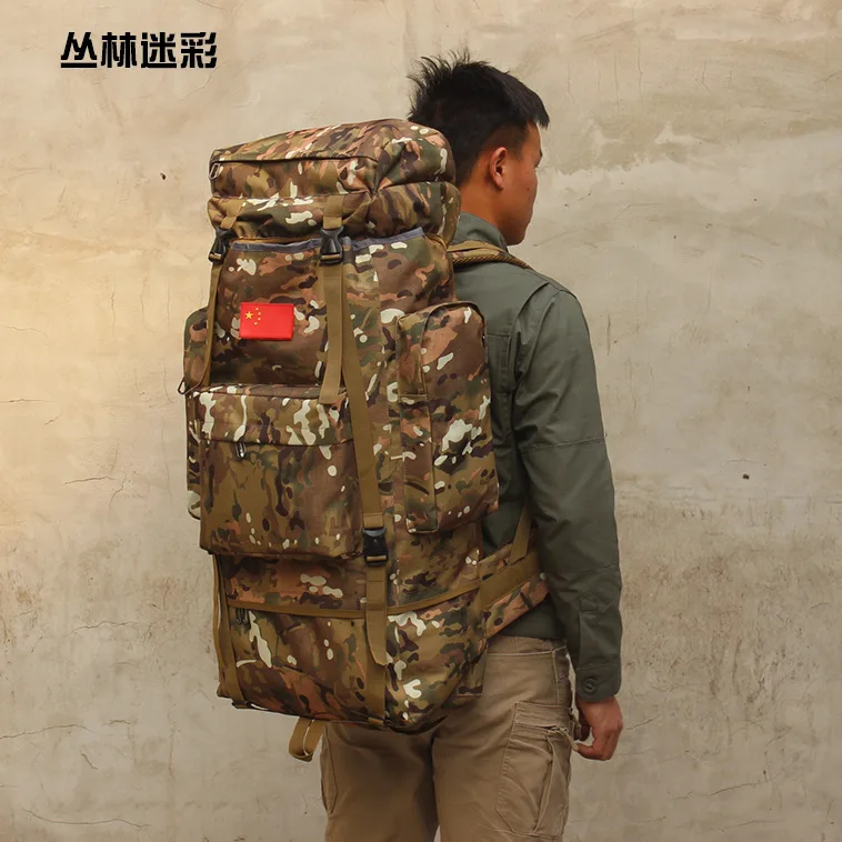 80L рюкзак для обуви для альпинизма на открытом воздухе, мужской камуфляжный рюкзак для багажа, мужские дорожные сумки, большая спортивная сумка, сумка для выходных - Цвет: Jungle camouflage