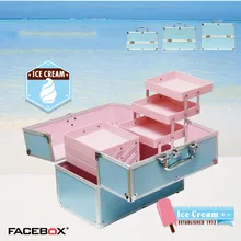 3 типа лицевая коробка модный красивый алюминиевый чехол коробка с внутренним лотком кейс для профессионального макияжа 4 цвета