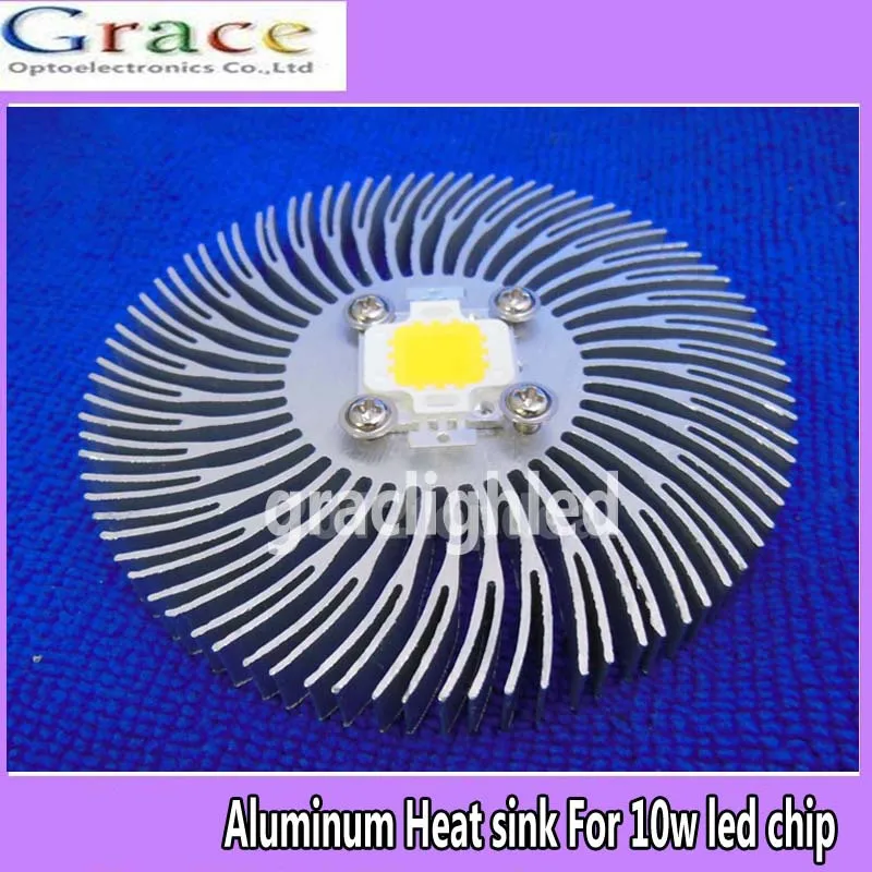 10pcs 90mm*10mm Round Spiral Aluminum Heat sink for 10W Watt High Power