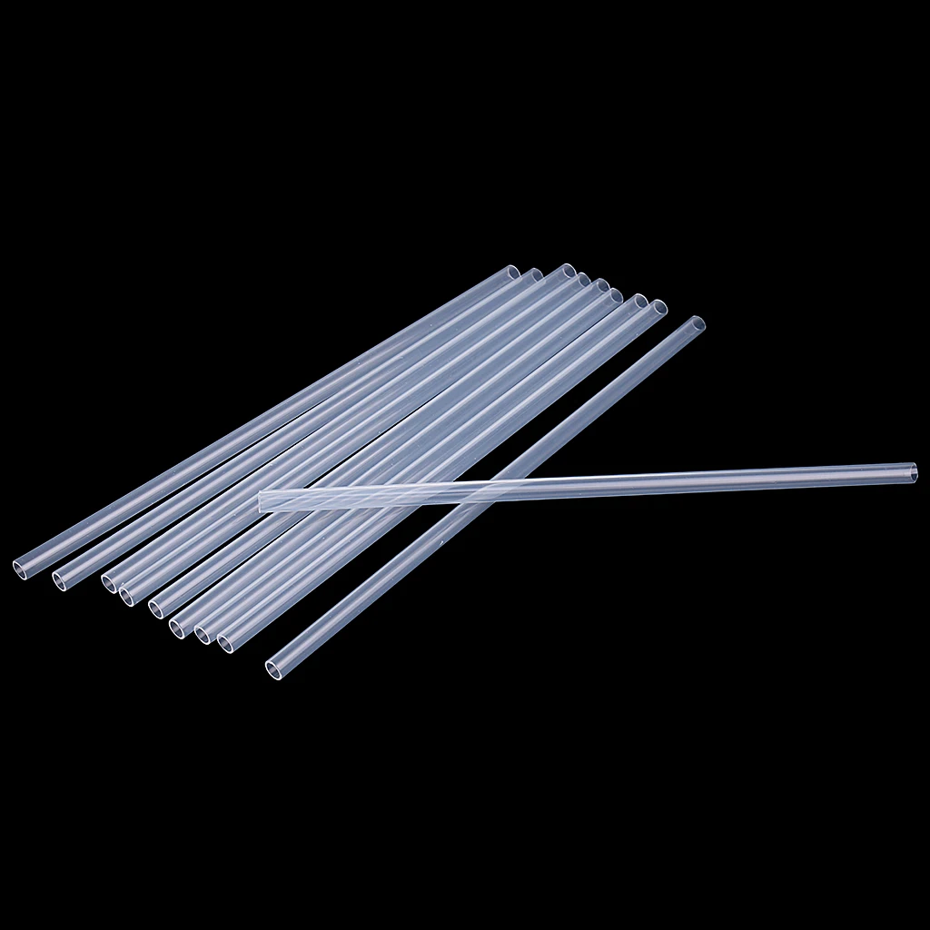 MagiDeal 10x Reusable Hard Plastic Drinking Straws With Cleaning Brush Home Birthday Weeding Party DIY Decorations