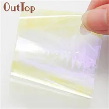 OutTop Pegatinas de unas 5 Pcs New Nail Art Stencil Foils Nails Wraps Decal Glitter Shattered Glass DIY 17Apr27
