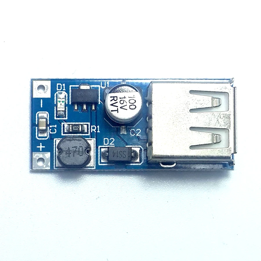 DC модуль бустера (0 9 В ~ 5 В) L 600мА USB бустер монтажная плата выход синяя