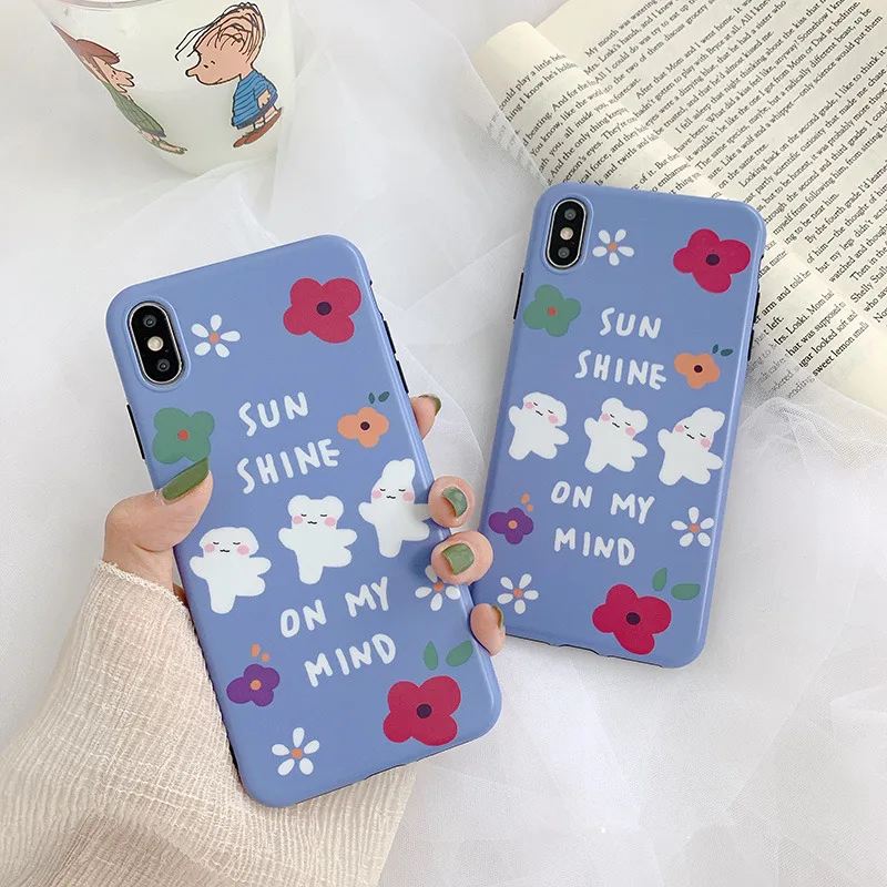 

Pink bear silicone soft case for iphone x xr xs max super cute happy dancing bear matte cellphone fundas for iphone 6 s 7 8 plus