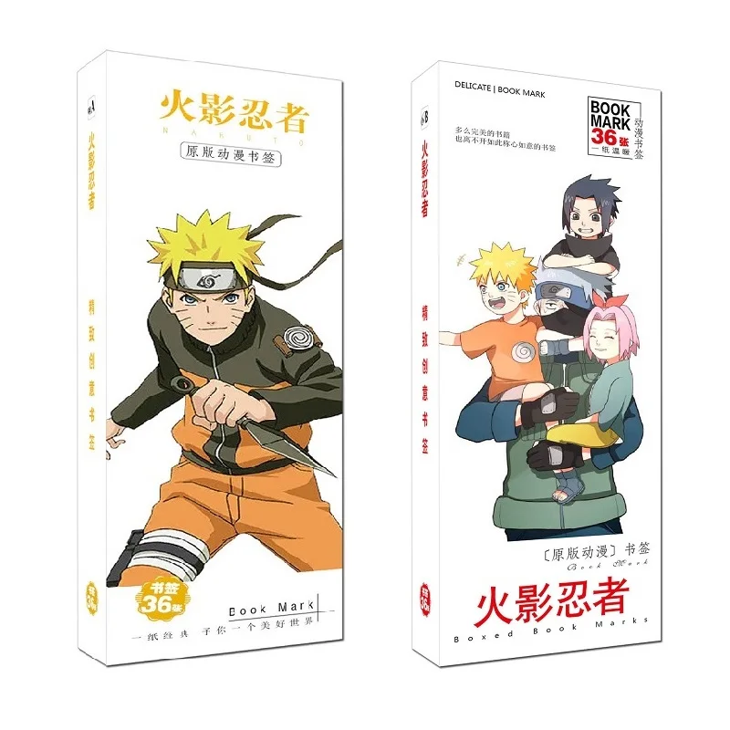 36-Pcs-Set-Japanese-Anime-Naruto-Paper-Bookmark-Cartoon-Book-Holder-Message-Card-Gift-Stationery