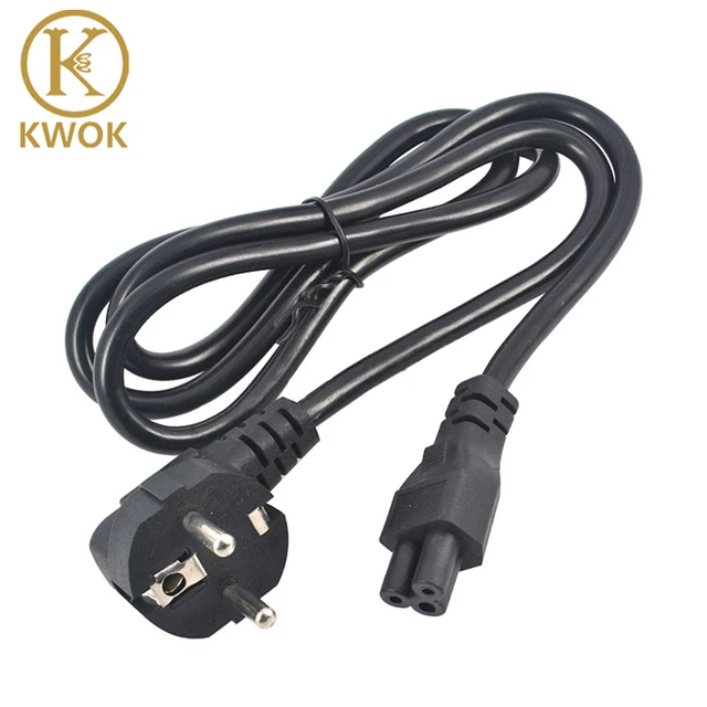 High Quality EU EUROPEAN 3 Prong 2 Pin AC Laptop Power Cord For Asus HP Sony Dell Lenovo Acer
