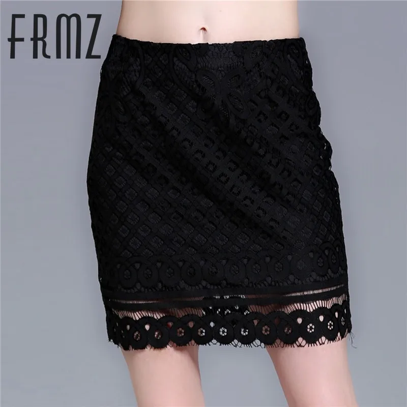 Women Summer Hollow Out Pencil Skirt Fashion Lace Package Hip Skirt