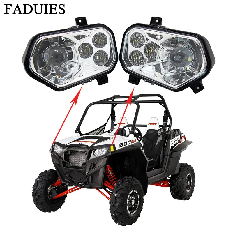 

FADUIES ATV/UTV Led headlight for Polaris rzr kit Left / Right High Low Beam Led Headlamp For 2011-2014 POLARIS RZR XP 900