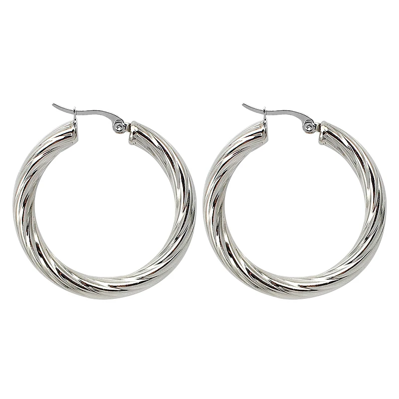 Серьги кольца женские Большие серебристые диаметром 41 мм|big hoop earrings|fashion earringshoop