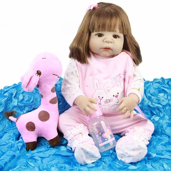 

23"57CM Silicone Reborn Baby Dolls Bebe Lovely baby infant Menina real looking collectible doll Hot Birthday Gift For Children