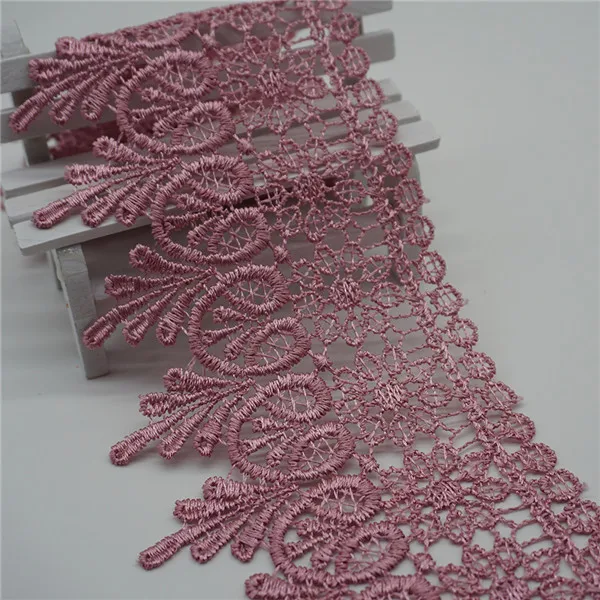 3 ярда 8,5 см кружевная отделка Кружевная аппликация 9 цветов полиэстер для одежды Домашний текстиль швейная лента отделка кружевная ткань - Цвет: Purple Rose