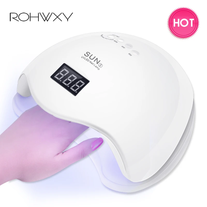 ROHWXY SUN 5 СВЕТОДИОДНЫЙ УФ светильник для ногтей сушилка ЖК дисплей умный контроль