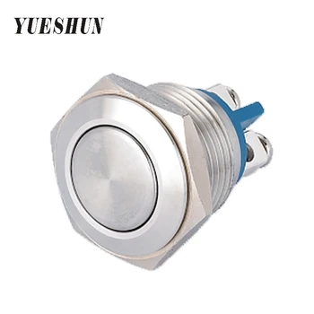 

16mm Push Button Switch 5pcs Flat Round Front Shape Stainless Steel Momentary Switches Smart Home Accessories Pressure Switch