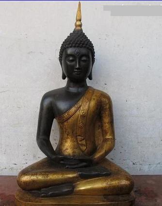 АА 001954 18 &quotТибет винтажная бронзовая тайская сиденья Shakyamuni татхагата Будда