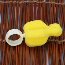 Широкий Калибр желтая соска щетка круглая ручка соска для Детской бутылки щетка для очистки 360 градусов вращающаяся губка