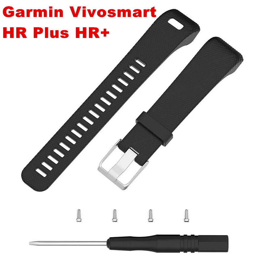 

BEST Wrist Strap for Garmin Vivosmart HR Plus HR+ Watchband With Tools Screw Sports Silicone Watch Band Strap Bracelet Wristband